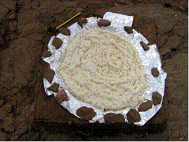 Fig. 4 – A caixa de areia uma vez o interior consolidado com paraloide e efectuado o respectivo molde interno em poliuretano expandido.