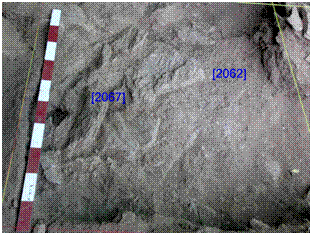 Fig.23 – Sob a UE.2066 em G-6 detectou-se um eventual lajeado [UE.2067].