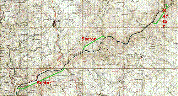 Implantação dos sectores prospectados nas folhas 92 e 93 da CMP 1/25000.