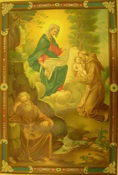 Estevão Gonçalves Neto, Aparição da Virgem com o Menino a São Francisco, Missal Pontifical, Fac-simile Chomolithographico do original de 1622.